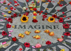 The Imagine mosaic at Strawberry Fields: A tribute to John Lennon in Central Park