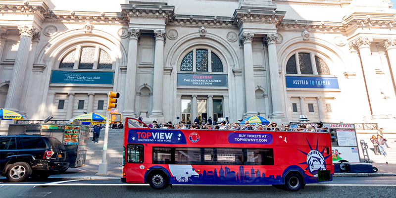 a TopView Double Decker Hop-on Hop-off Bus at Times Square